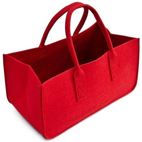 Sac à bois en feutre rouge
