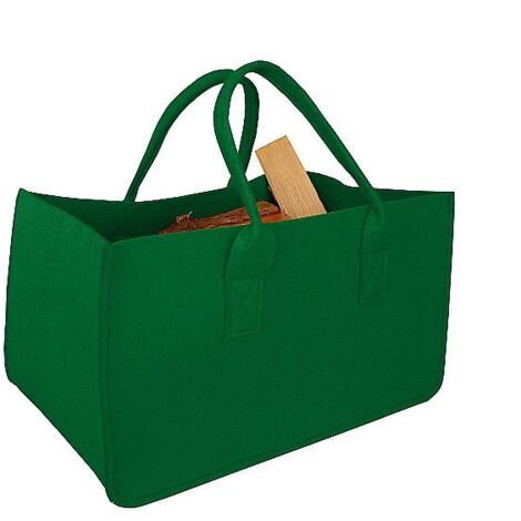 Sac à bois en feutre vert