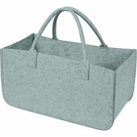 Sac à bois Vigor, en feutre gris 46l, 51x33 cm