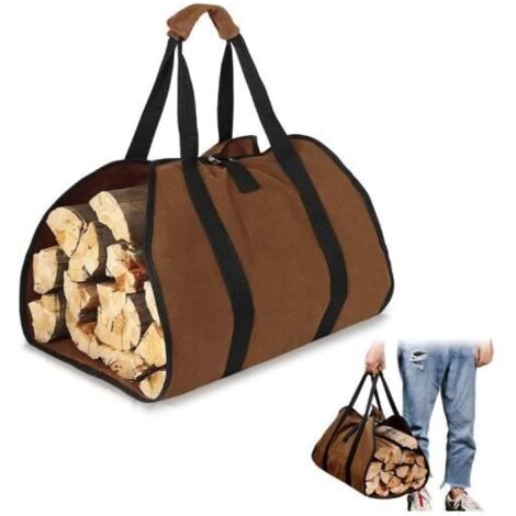 Sac à Bûche - Grande Capacité - Imperméable - Poignées Antidérapantes - Rangement Pratique