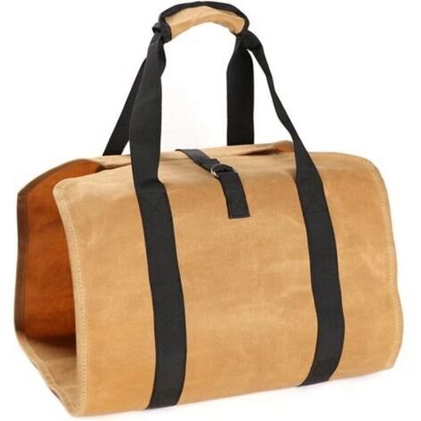 Sac À Bûches Bois De Chauffage en Toile, Panier À Bûches,Sac De Rangement pour Bois De Chauffage, avec Poignées Grande Capacité pour Cheminée Transport De Bois Bûches(9843cm)