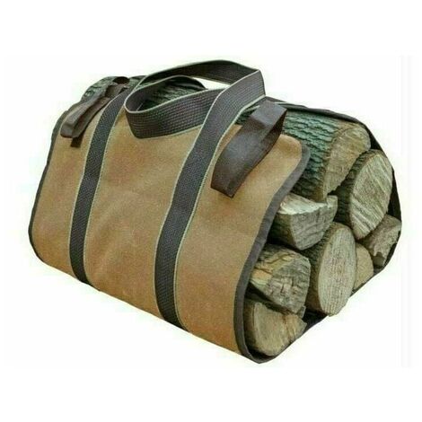 Sac à bûches en toile sac de rangement pour bois de chauffage cheminée grande capacité porte-bûches extérieur porte-bûches en bois de cire