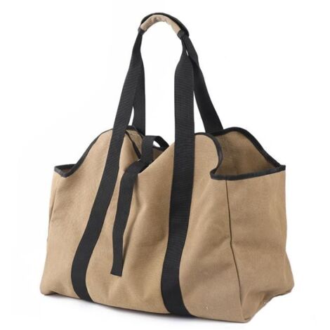 Sac à Bûches - Firewood Bag - Toile Résistante - Poignées Renforcées - Rangement Pratique