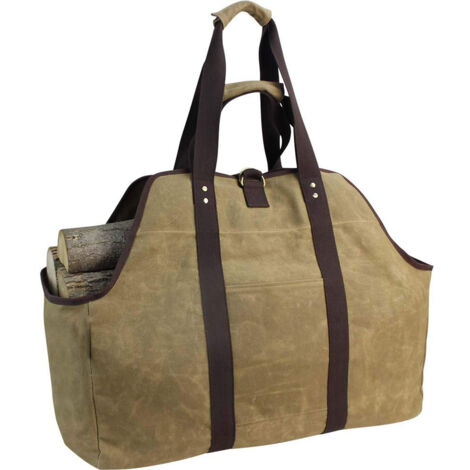 Sac à Bûches Grande Capacité, Panier de Transport pour Bois de Chauffage et Rangement Intérieur Extérieur
