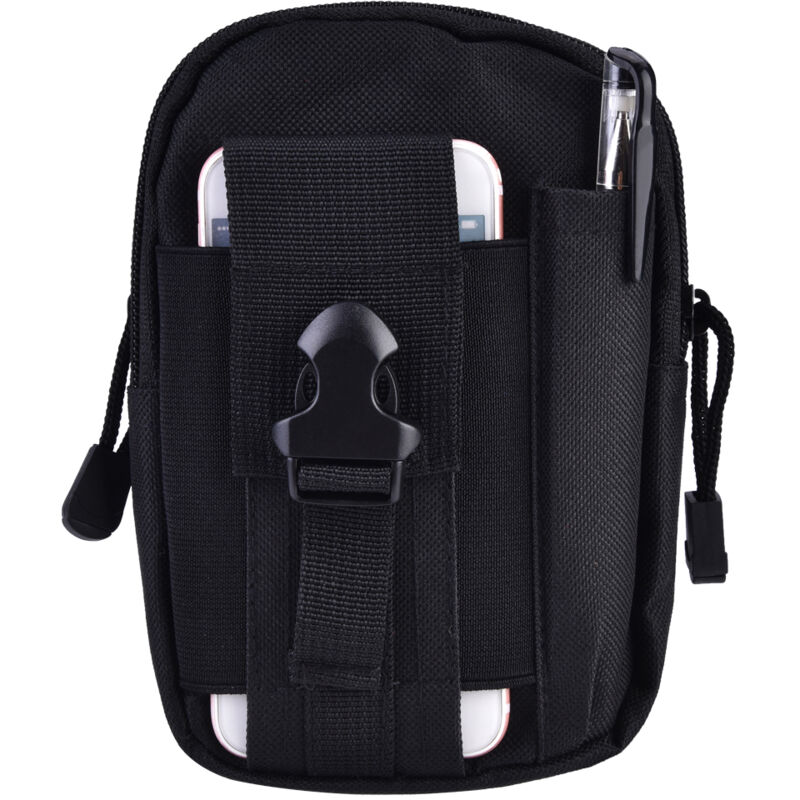 Sac à ceinture polyvalent robuste pour activités extérieures et sports tactiques (Noir)