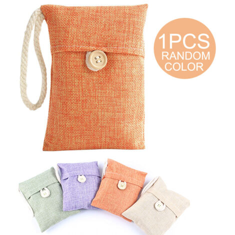 Sac à Charbon de Bambou Purificateur Écologique Linen Format Unique pour Voiture Maison Armoire Déodorant Absorbeur Formaldehyde