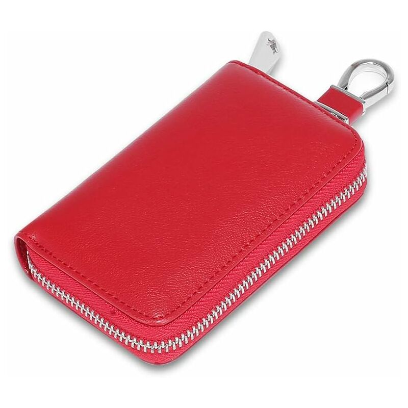 Fei Yu - Sac à clés de voiture en cuir véritable unisexe - Rouge