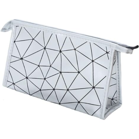 Sac à cosmétiques en cuir PU (argent),