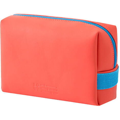 Sac à cosmétiques en cuir PU pour femme, sac à cosmétiques de voyage portable (orange),