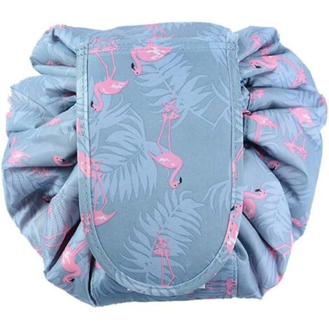 Sac à cosmétiques paresseux sac de rangement à cordon de voyage étanche (bleu clair),