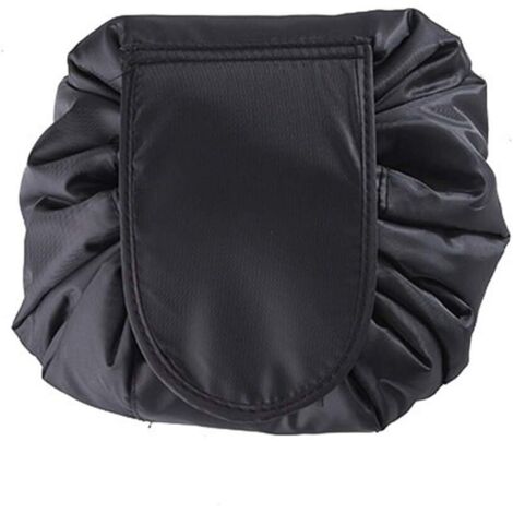 Sac à cosmétiques paresseux sac de rangement à cordon de voyage étanche (noir),