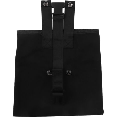 Sac à Cueillette Extérieur en Tissu Oxford Noir pour Fruits et Outils, Poche Ceinturon Étanche de Randonnée - 21.5x21cm, 73g