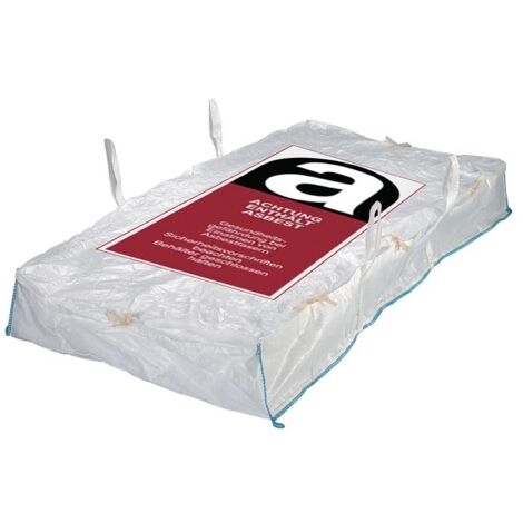 Sac à déchets amiante 1500 kg – Largeur 1250 mm – Longueur 3200 mm – Hauteur 300 mm – Tissu revêtu avec couvercle