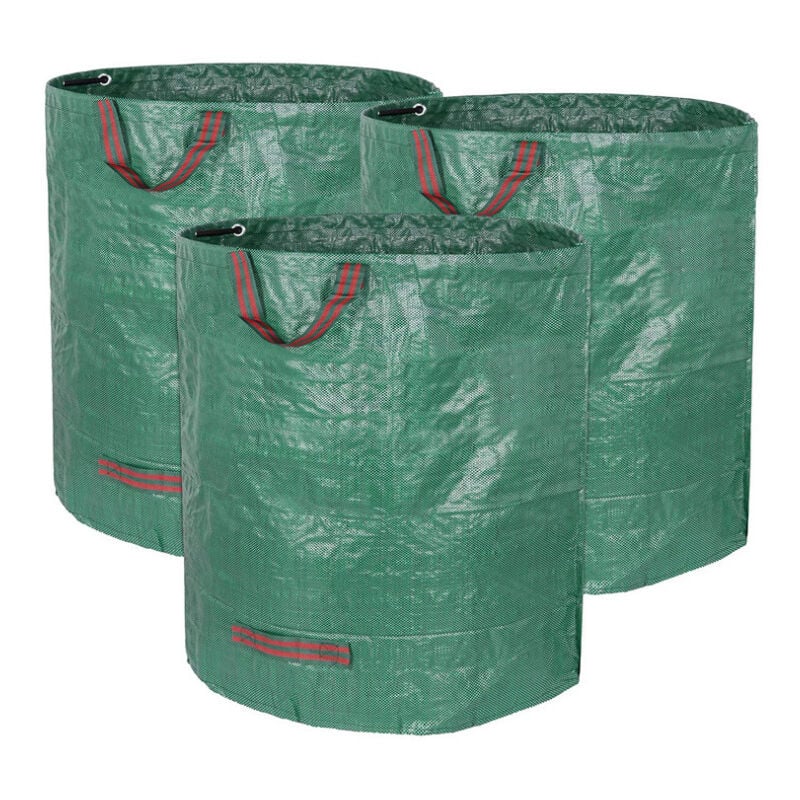 Shmshng - Sac à déchets xxl Lot de 3 sac jardin 272L Sacs de déchets jardin résistants Sac à déchets de Jardin Sac déchet en pp robuste Lot de 3 sacs