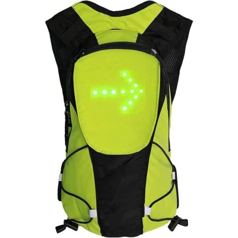 Sac à Dos 5L à 48 LEDs Clignotant réfléchissant avec Signalisation de Direction pour Vélo et Trottinette. Télécommande et USB Rechargeable.