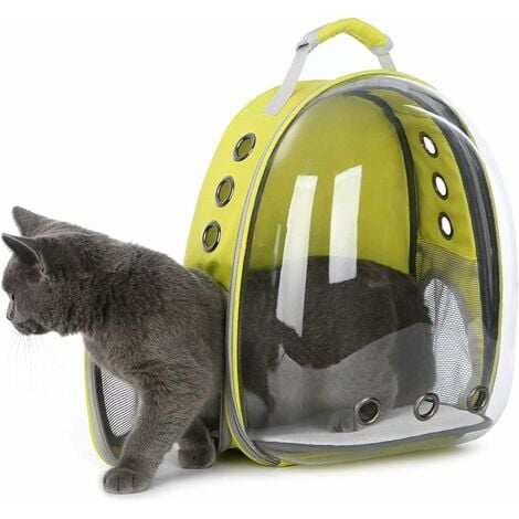 Sac à dos de transport bulle pour chat ou petit chien jaune