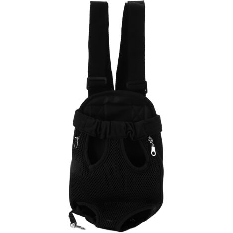 Sac à dos de poitrine pour animal domestique, respirant, portable, avant, chat, chien, pour randonnée, voyage, vélo, moto, noir, S