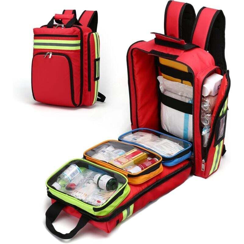 Sac à dos de premiers secours vide – imperméable, résistant, ajustable, respirant, pour les voyages, la maison, la voiture, le travail et les