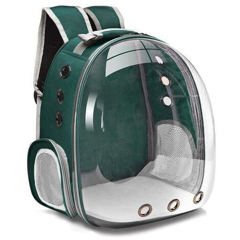 Sac à dos de transport bulle pour chat ou petit chien vert foncé