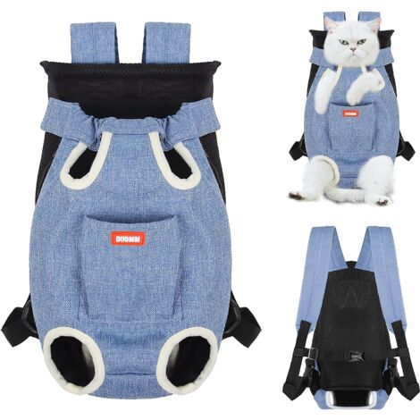 Sac à dos de transport pour animal domestique - Sac à dos de transport avant réglable et respirant - Avec pattes tournées vers l'avant - Pour chiens et chats de petite et moyenne taille