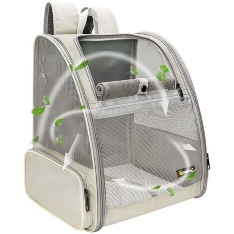 Sac à dos de transport pour animaux de compagnie, pour petits chats et chiens,la randonnée et l'utilisation en extérieur (Beige)
