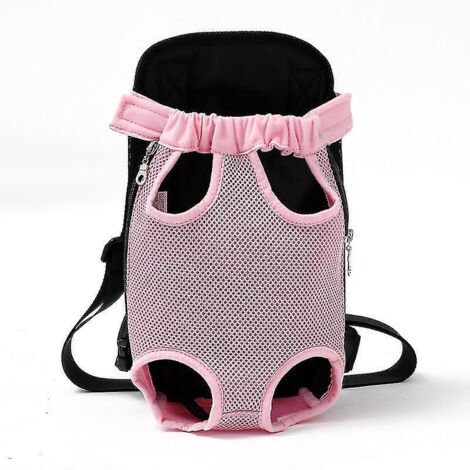 Sac à dos de transport pour animaux en filet respirant avec bandoulière camouflage, rose, taille S