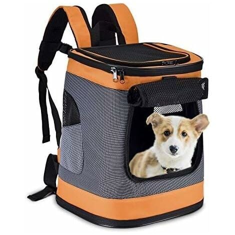 KUEATILY Sac à Dos de Transport pour Chien Chat Sac de Transport pour Animaux de Compagnie Jusqu'à 10 Kilogram Transporteur Ajustable pour Sortie Voyage(Orange)-Fei Yu