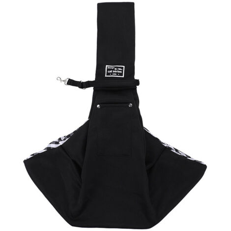 Sac à dos de transport pour chien, noir, avec poche téléphone, en polyester.