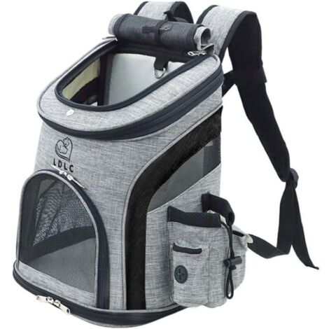 Sac à dos de transport pour chien – Taille M 39x31x25 cm – Charge max 5,5 kg – Matériau respirant et pliable – Poches de rangement