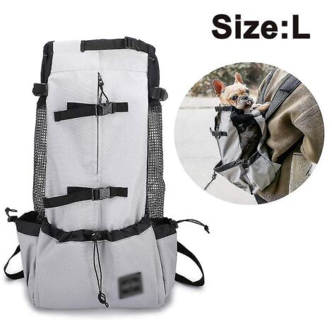 Sac à dos de transport pour chiens de petite et moyenne taille - Gris - Taille L