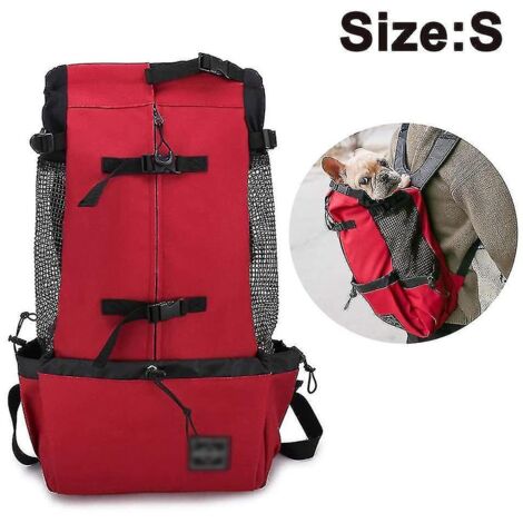 Sac à dos de transport pour chiens de petite et moyenne taille, rouge. Modèle S.