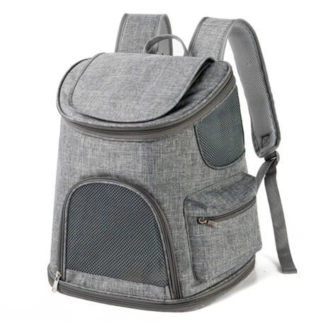 Sac à dos extensible pour chat et petit chien, gris clair