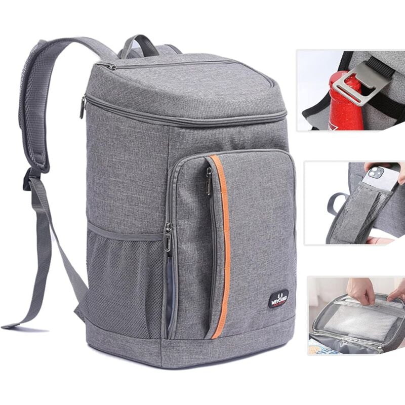 Sac à Dos Glacière Isotherme 25L, Sac de Pique-Nique Sac Isotherme Portable Cooler Backpack Bag, pour Homme Femme au Travail,à l'école,Les