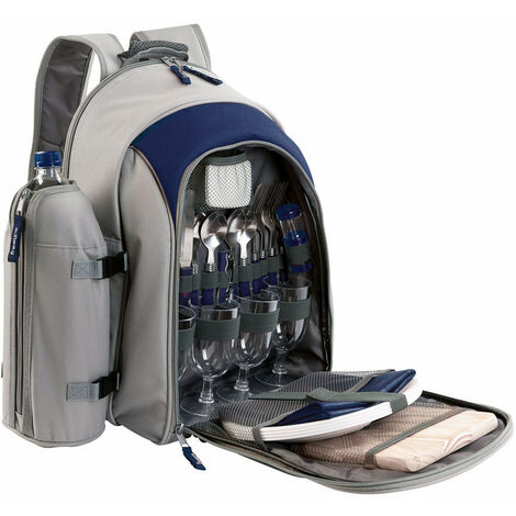 sac à dos picnic isotherme.4 personnes bleu/gris - se970b - be nomad - gris et bleu