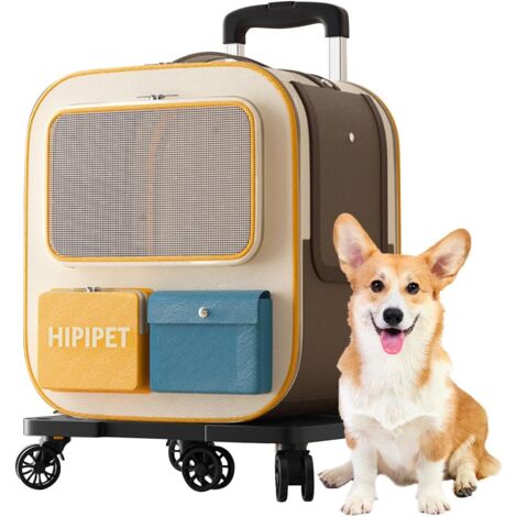 Sac à Dos pour Animaux De Compagnie avec roulettes, Sac à Dos Confortable pour Chat avec roulettes Amovibles, Sac à Dos pour Chien pour Voyage/Randonnée/Utilisation en Extérieur(Bleu)