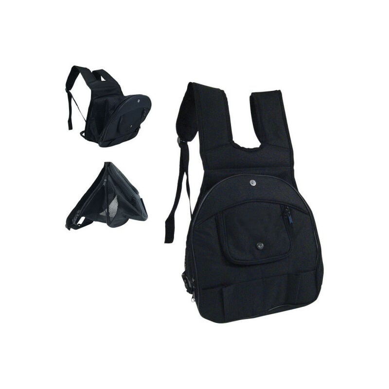 Gloria - Sac à dos pour animaux de compagnie Kangaroo Noir Extensible 30 x 20 x 34 cm