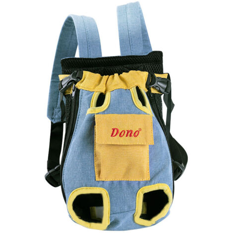Sac à dos pour chien bleu-jaune XXXL pour 14-20kg dos 52cm transport confortable