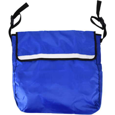 Sac à dos pour fauteuil roulant, grand volume, accrochable sur scooter de mobilité, rangement accessoire bleu