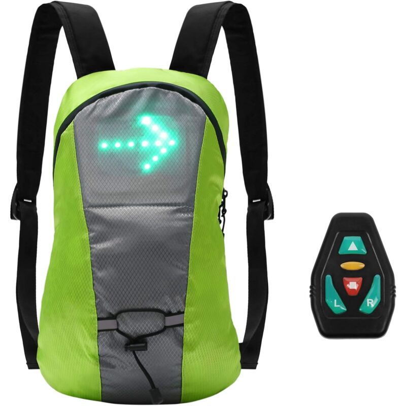 Sac À Dos Réfléchissant Léger USB Rechargeable Indicateur de Direction du Signal Lumineux sans Fil à Del pour Cyclisme Courir Marche Jogging