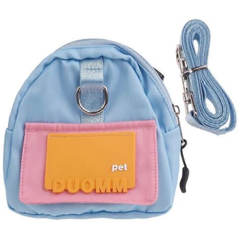 Sac à dos réglable pour chiots avec anneau en D, sac pour petits et moyens chiens, extérieur, bleu, taille S.