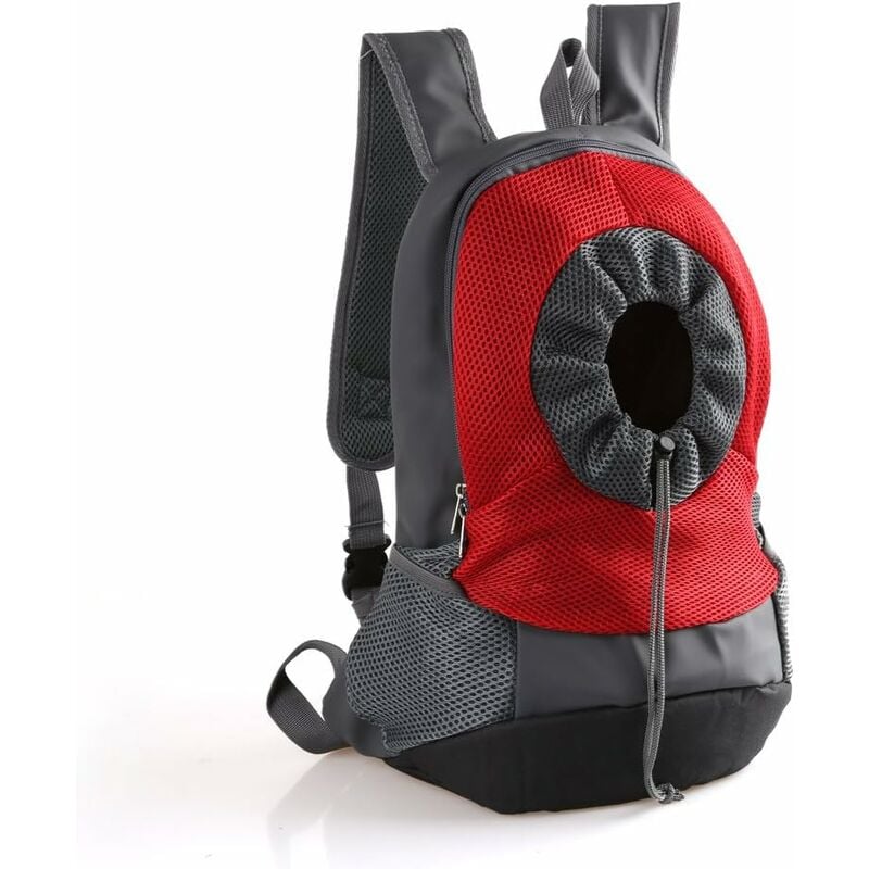 Sac à Dos Respirant Confortable pour Animaux de Compagnie pour Faire du vélo, Faire de la randonnée, Voyager, Faire du Shopping (L Size, Red)-Fei Yu