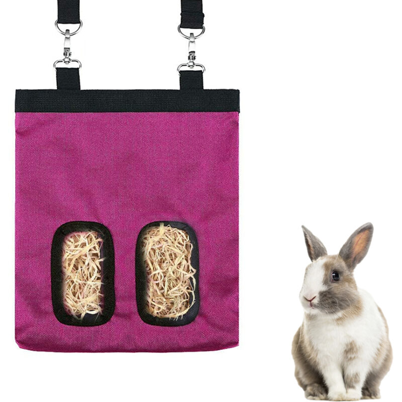 Sac à foin pour lapins et cochons d'Inde, mangeoire à foin en tissu pour lapins et cochons d'Inde, sac de rangement pour mangeoire
