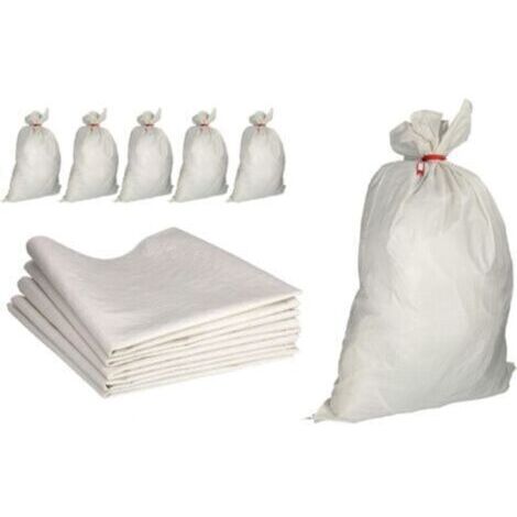 Sac à Gravat - Sacs en Polypropylène Alimentaire pour Cereale Chantier Riz et Grain, 5x Tissu PP 80X100 cm Agricole pour Charbon Stockage Ble Maïs Farine Sable et Déchets