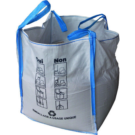 sac à gravats - big bag - 1 m/3 - 1500 kg maximum - bizline 730953 - Noir
