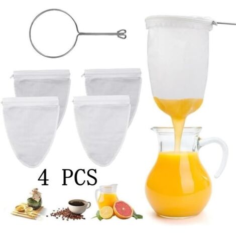 Sac à Lait de Noix - Marque Non Spécifiée - 4 Sacs en Coton - 26x21cm - Réutilisable - Filtration Fine