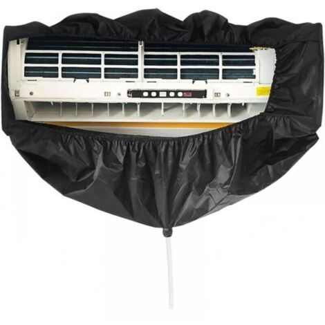Sac à Laver du Conditionneur,Sac De Nettoyage De Climatisation Noir Fixation Murale éTanche à La PoussièRe Lavage Sac De Protection Propre Housse De Nettoyage pour Bureau à Domicile