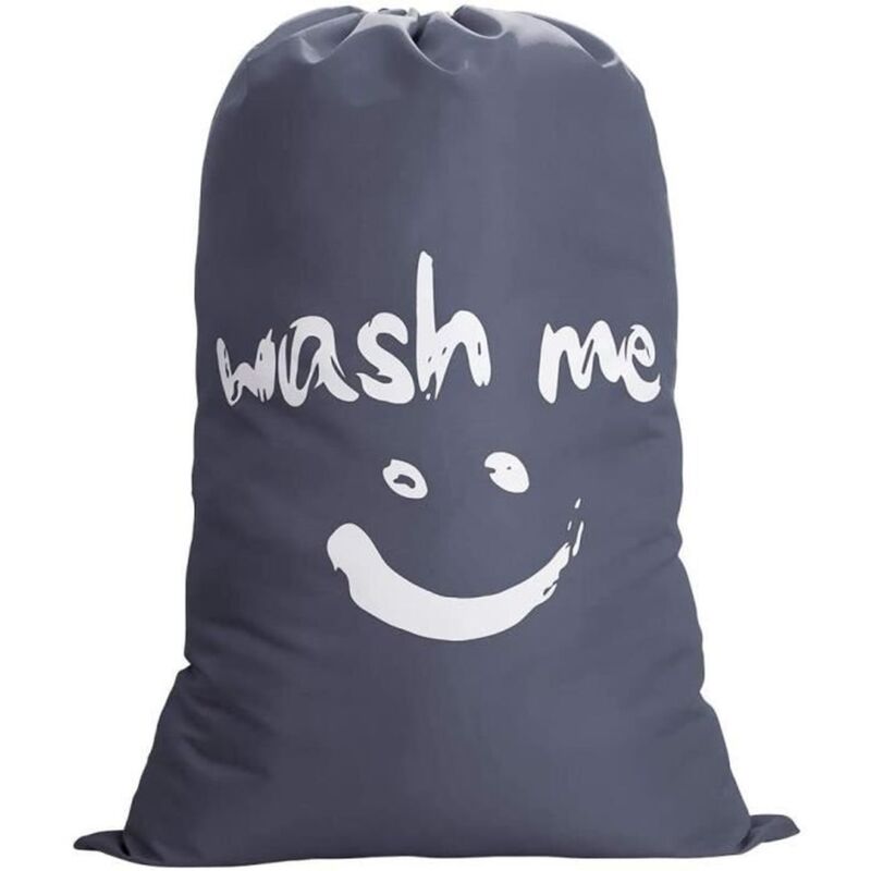 Sac à linge - Nylon - Grande capacité 60-80L - Gris