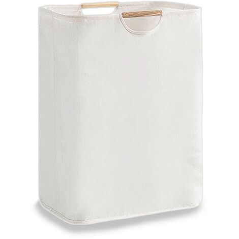Sac à linge pliable avec poignée en bois, panier de rangement en tissu Oxford imperméable de grande capacité, adapté aux dortoirs, aux chambres et aux salles de bains.