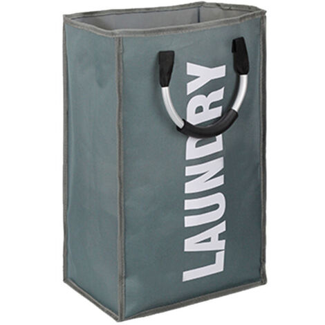 Sac à linge pliable et amovible - Gris foncé, 33 x 23 x 53 cm, avec poignée, panier à linge étanche 600D, 20 à 35 litres, sac de rangement pour vêtements pour dortoir d'hôtel intérieur