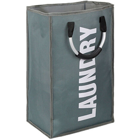 Sac à linge pliable et amovible - Gris foncé, 33 x 23 x 53 cm, avec poignée, panier à linge étanche 600D, 20 à 35 litres, sac de rangement pour vêtements pour dortoir d'hôtel intérieur